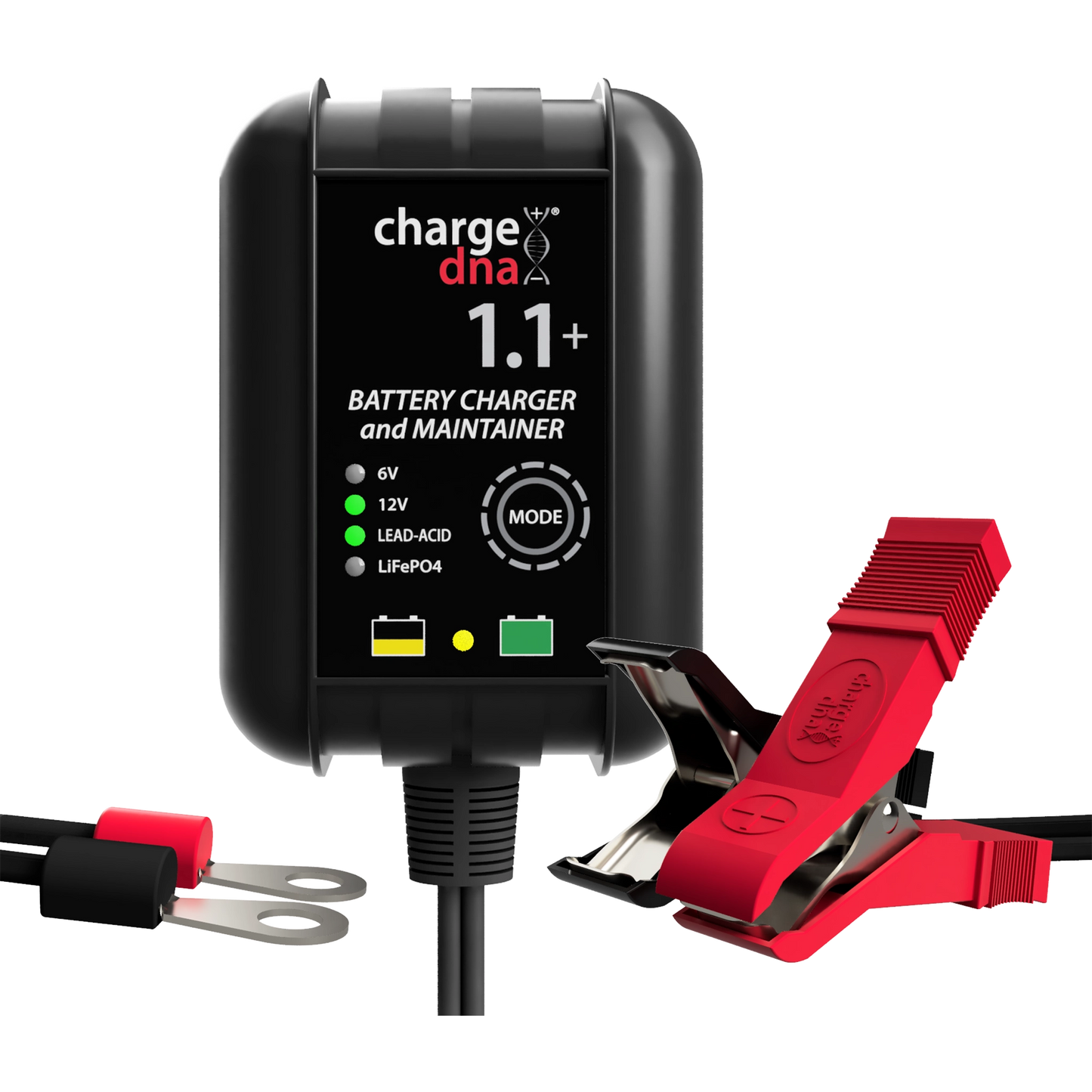 Front view of a ChargeDNA 1.1+ battery charger