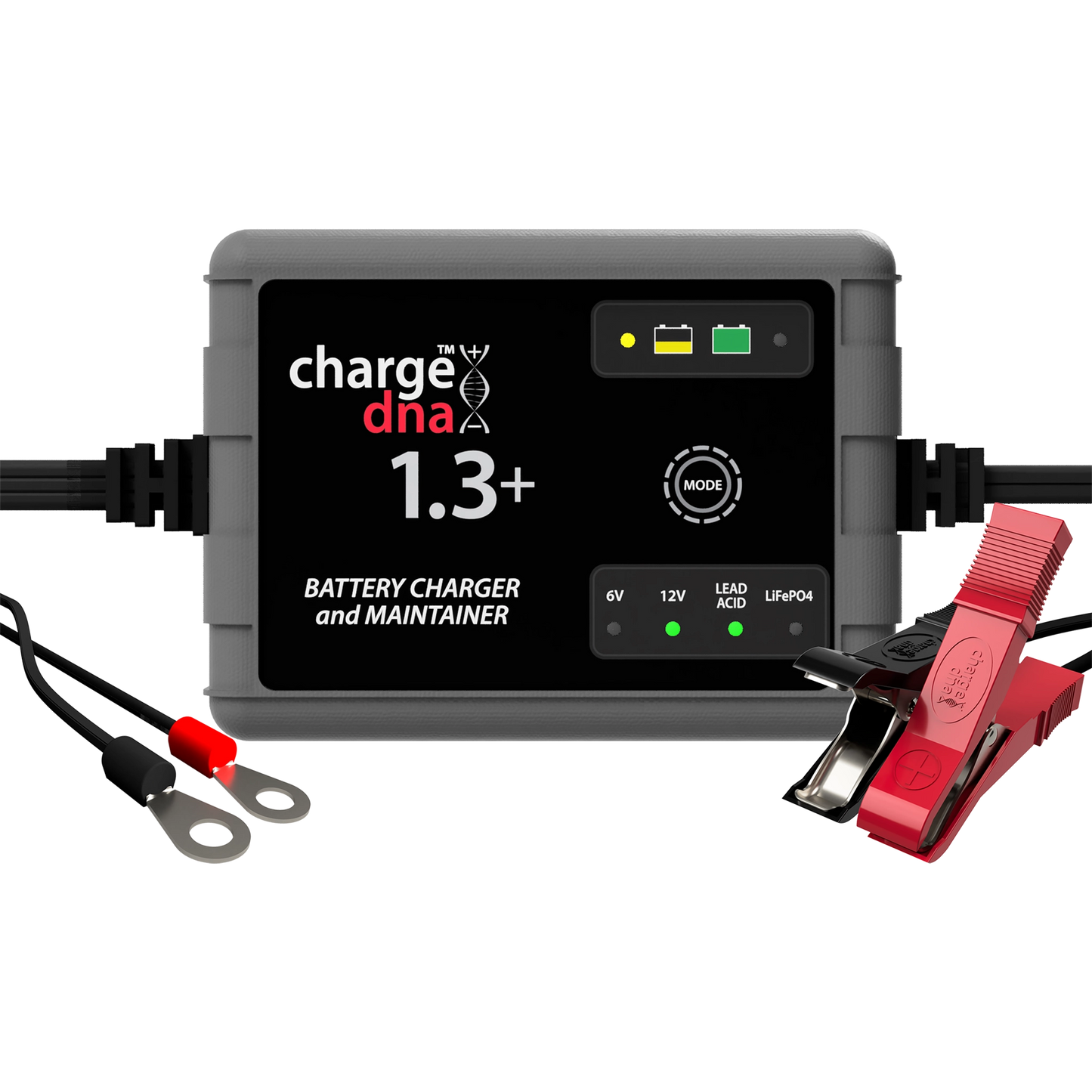 Front view of a ChargeDNA 1.3+ battery charger